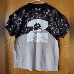 2Pac Graphic T-Shirt in Black and Tan Size XL